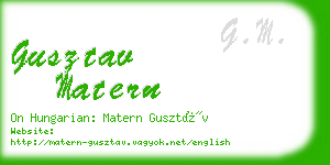 gusztav matern business card